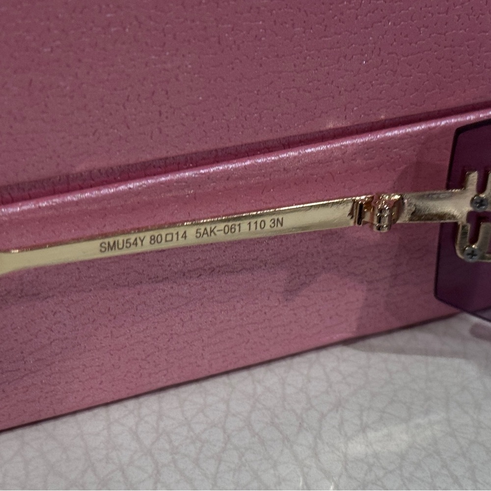 Miu Miu Woman’s Sunglasses MU 54YS Gold Light Purple Brown 5AK0/6I - Picture 6 of 11